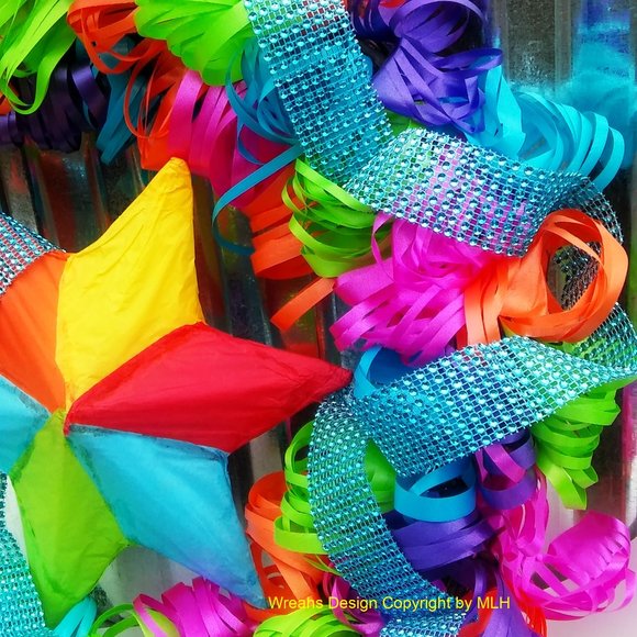 Fiesta Spring Door Wreath Colorful Home De… - Picture 3 of 3
